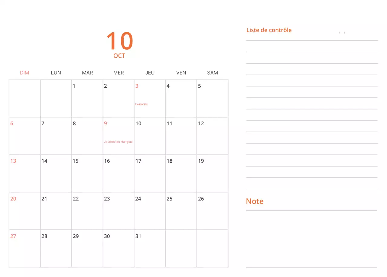 Calendrier de bureau illustré vert sur le thème de la famille