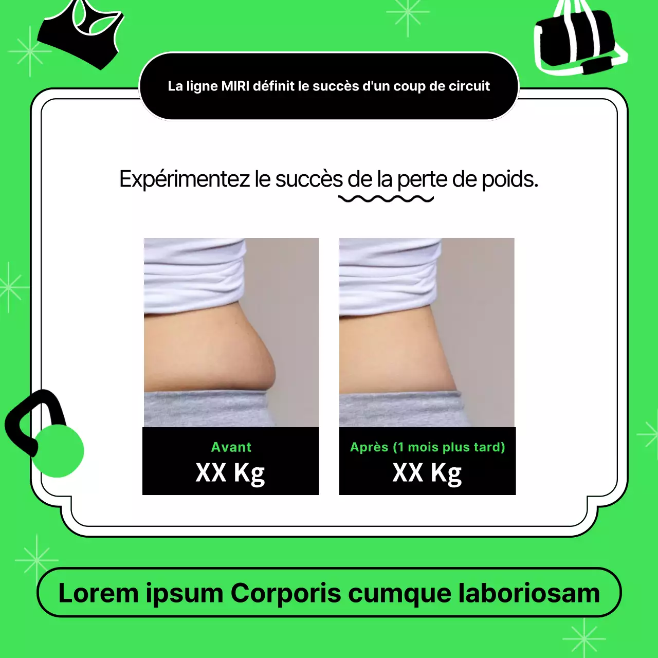 Recruter des supporters pour une séance d'entraînement à domicile kitsch en néon et noir