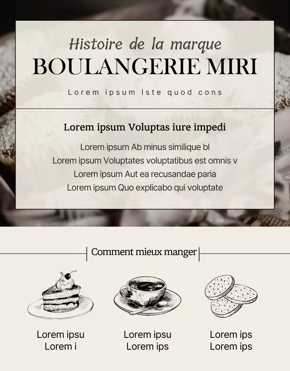 Promouvoir une boulangerie moderne en beige