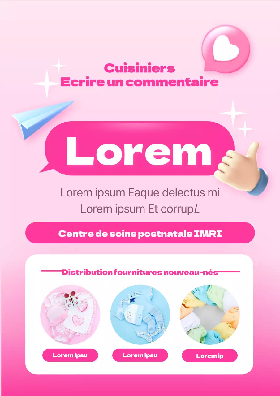 Annonce d'un événement sur l'examen des soins de maternité en dégradé rose