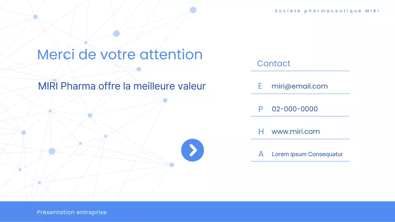 Proposition d'appel d'offres moderne pour des soins de santé pharmaceutiques en blanc et bleu