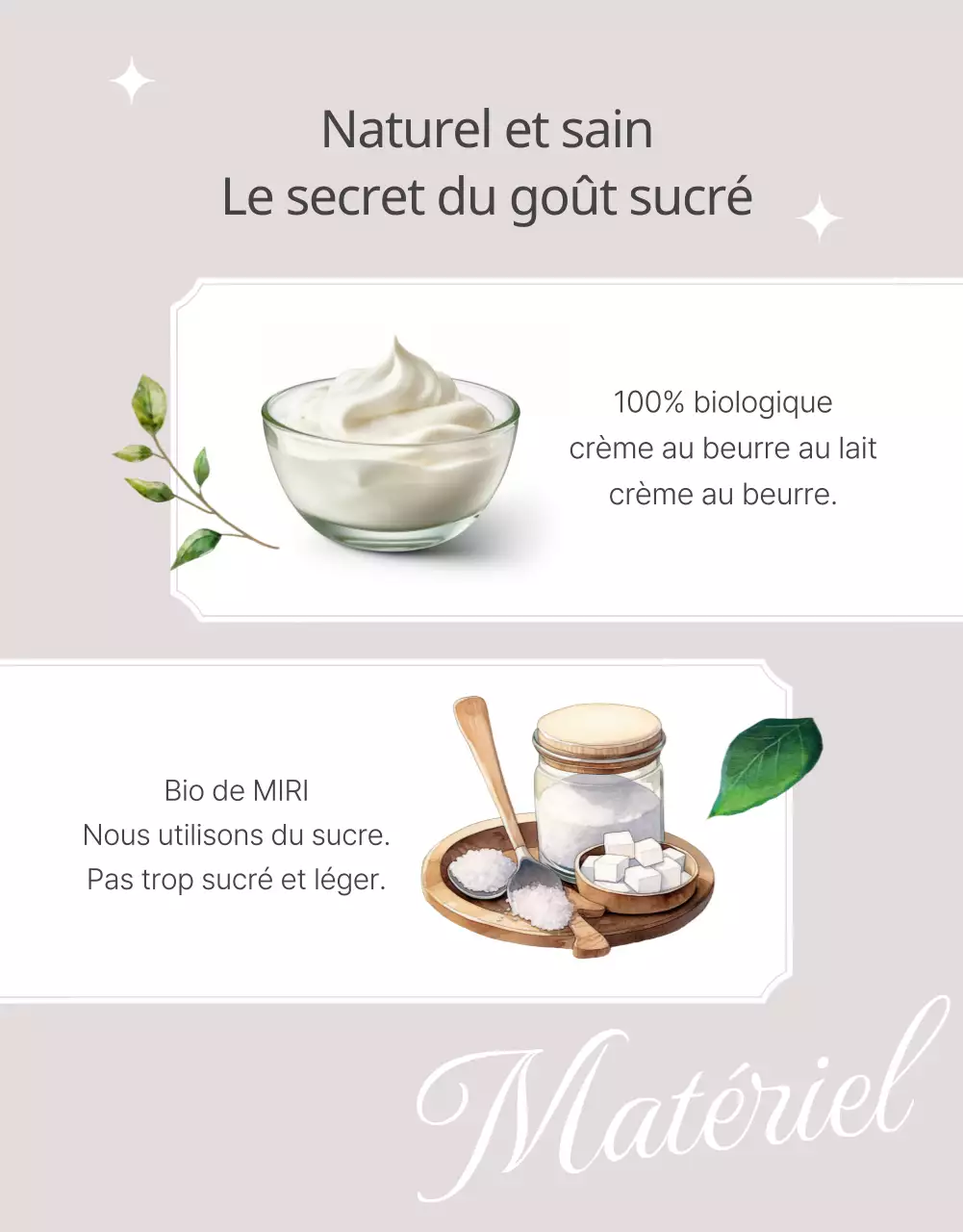 Promouvoir un gâteau de boulangerie classique en beige