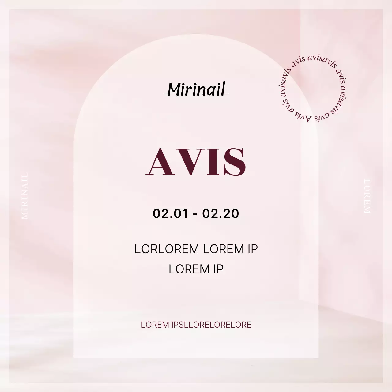 Annonce concernant la réservation d'un salon de manucure rose simple