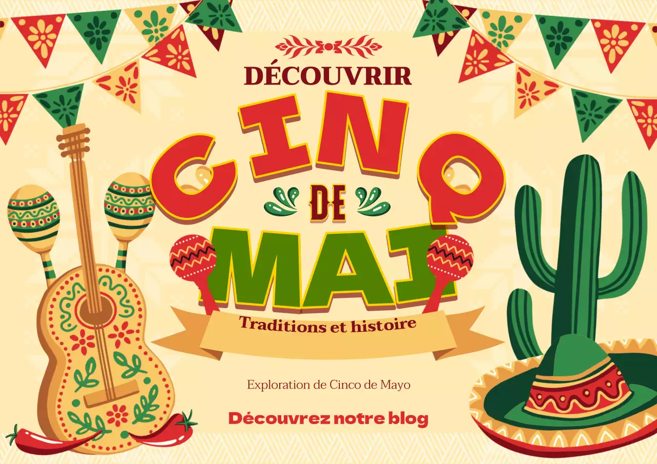 Beige and Green Kitsch Cinco de Mayo History Blog Advertisement