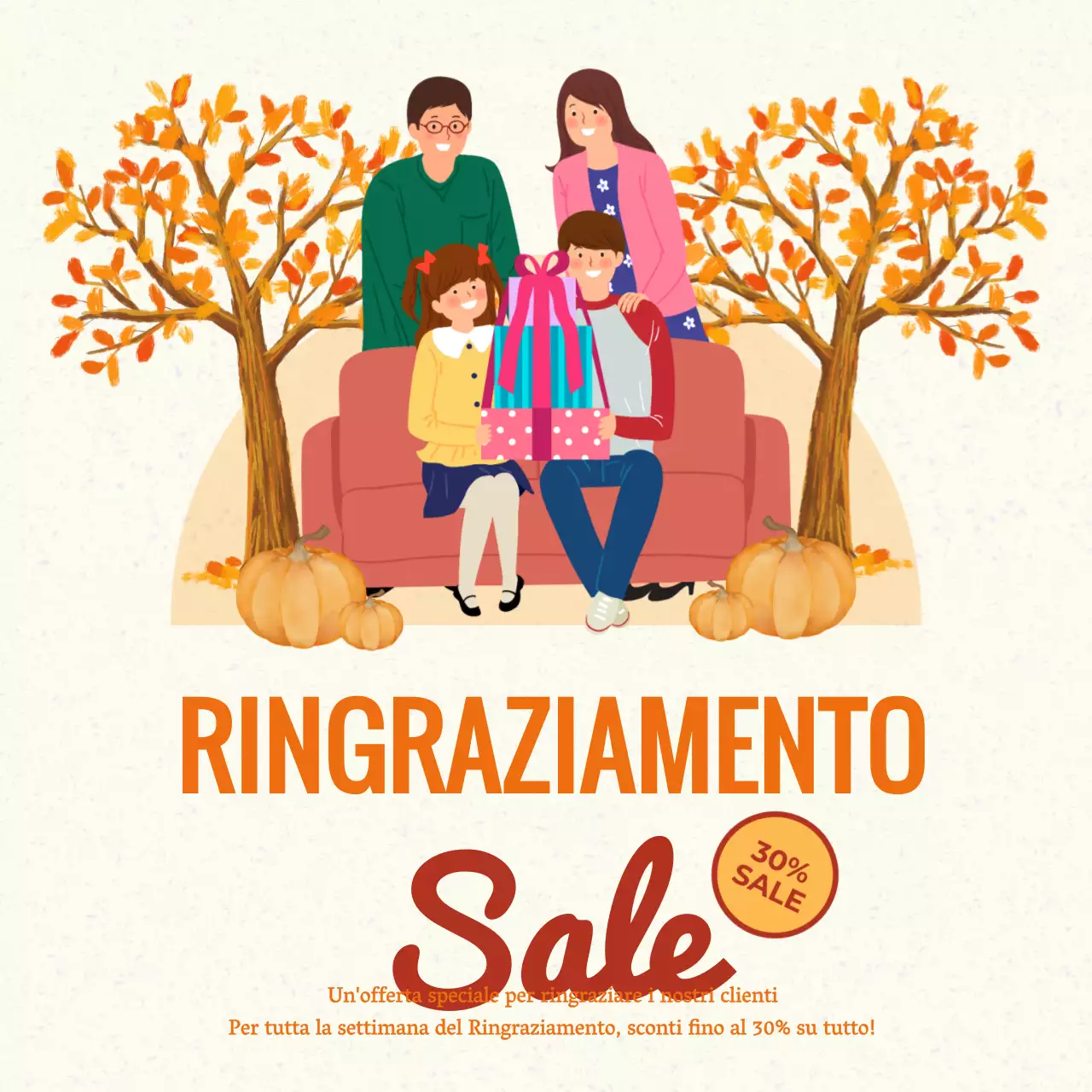 Giallo e arancione semplice Vendita promozionale del Ringraziamento