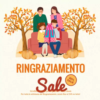 Giallo e arancione semplice Vendita promozionale del Ringraziamento