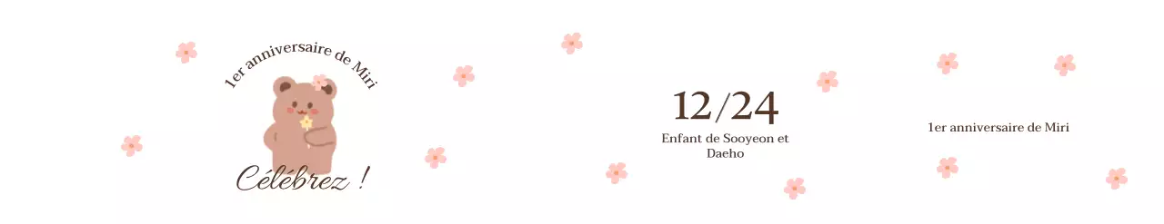 Dessin d'un ours avec des fleurs et d'un festin en pierre avec des motifs floraux