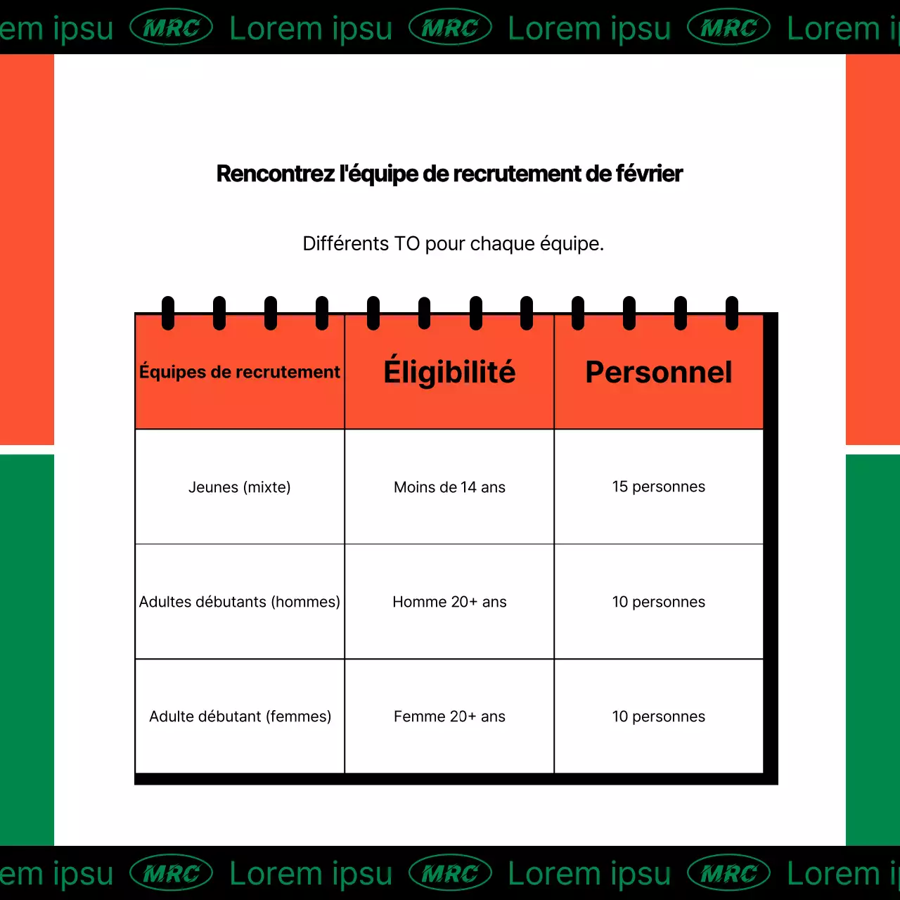 Recruter des membres pour un club de course à pied orange kitsch