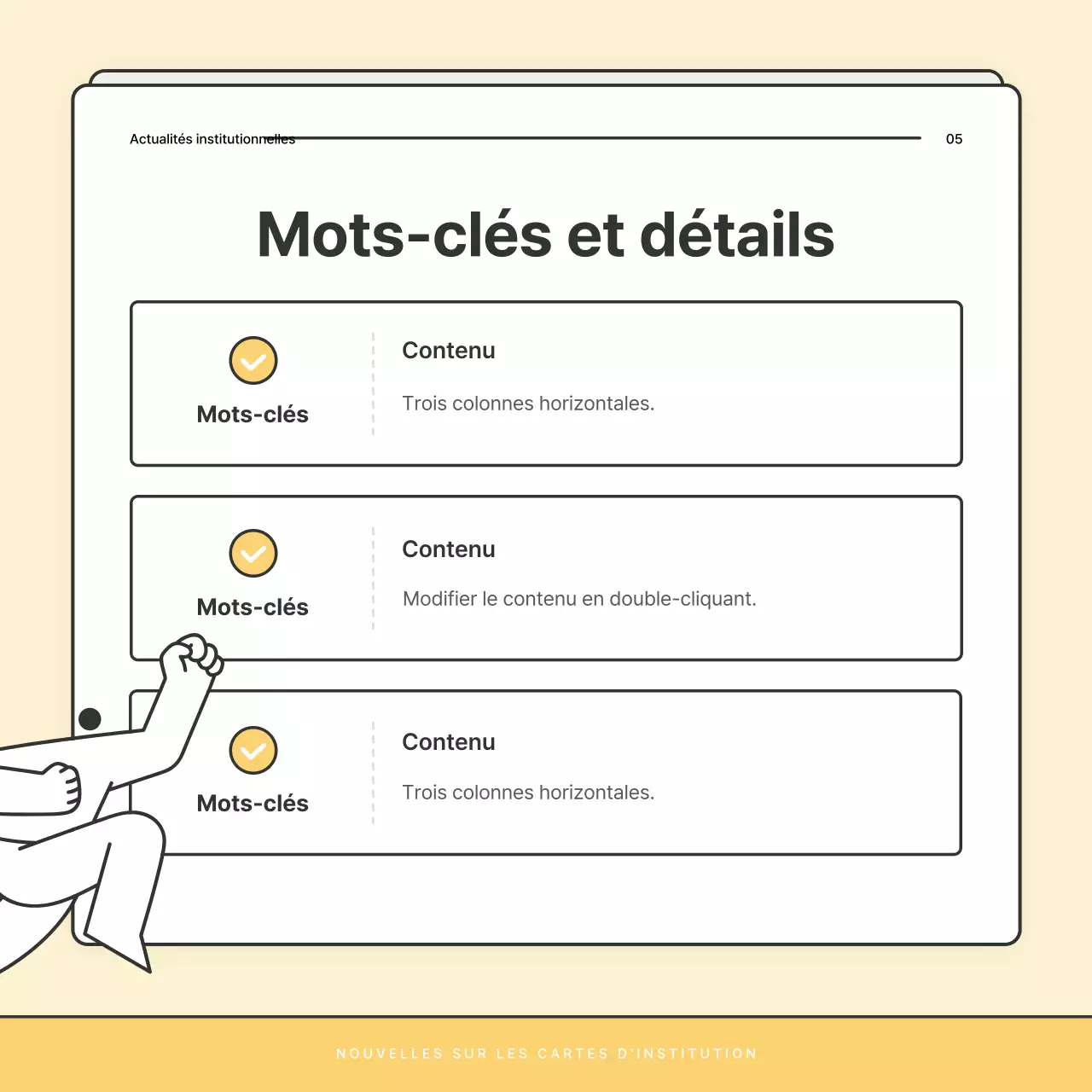 Une lettre d'information de base jaune et blanche du bureau d'aide sociale
