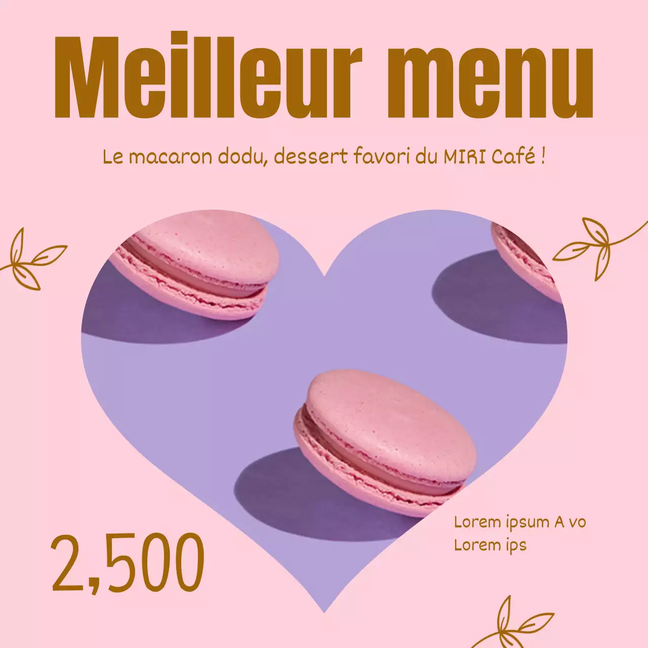 Une collection pop-art d'annonces de cafés en brun et rose Newsletter