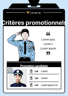 Une jolie annonce de promotion de la police en bleu clair et noir