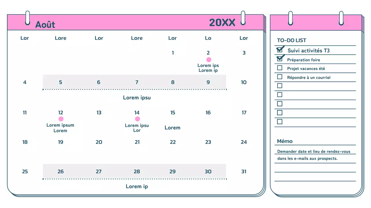 Un arc-en-ciel de calendriers tendance