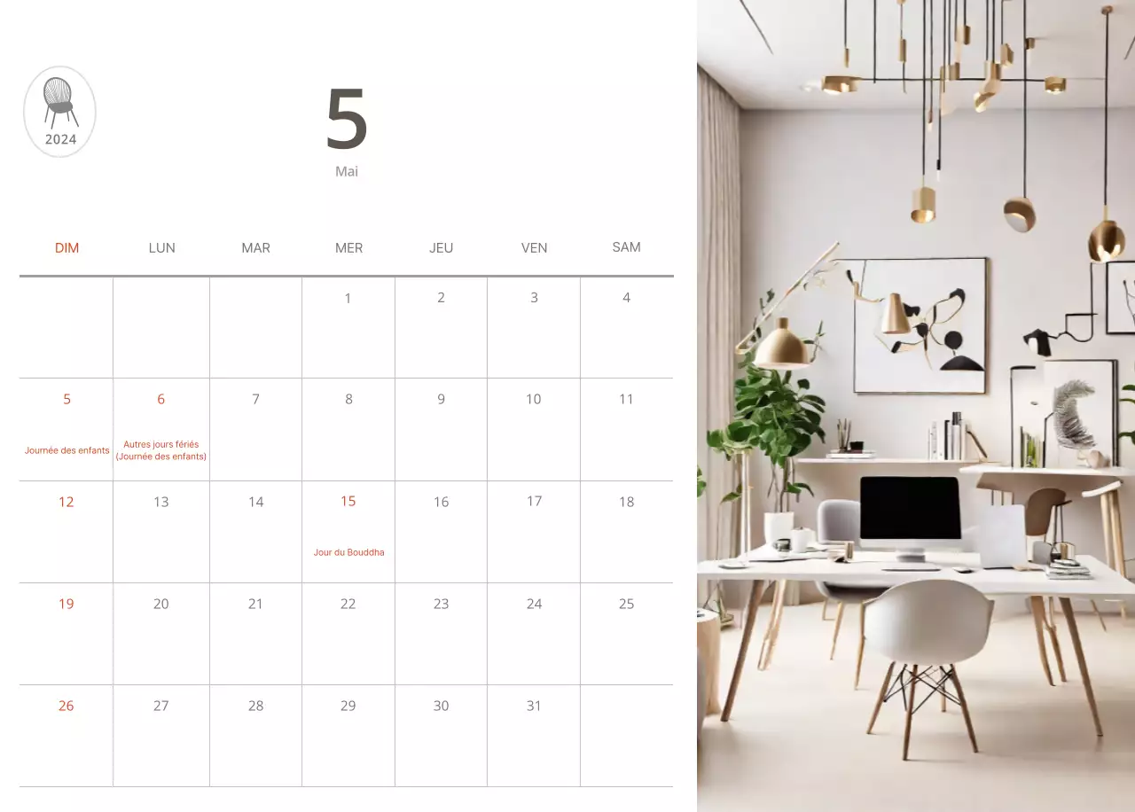 Meubles simples et naturels dans des tons beiges et neutres