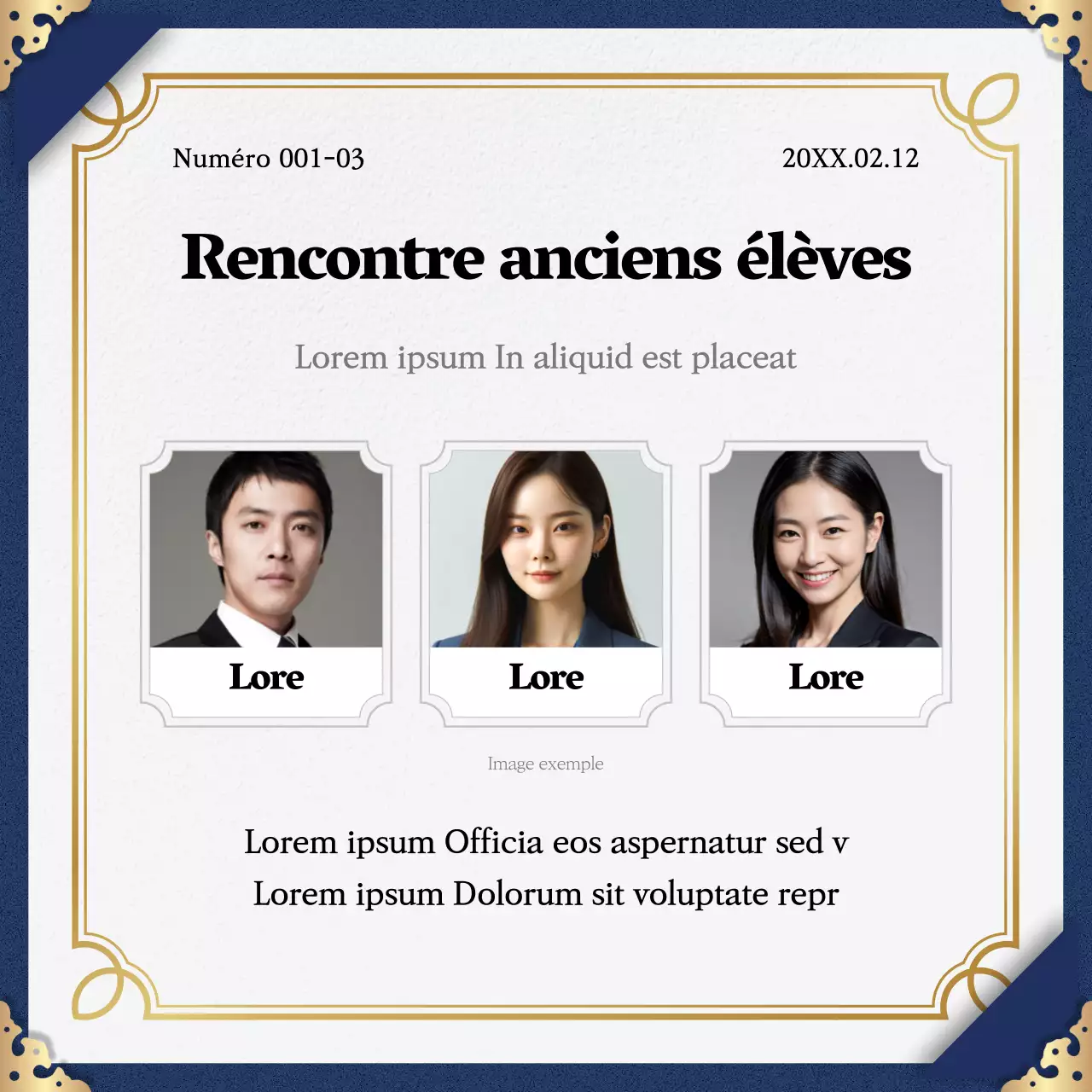 Promouvoir l'achèvement du programme avec un schéma de couleurs classique marine et or