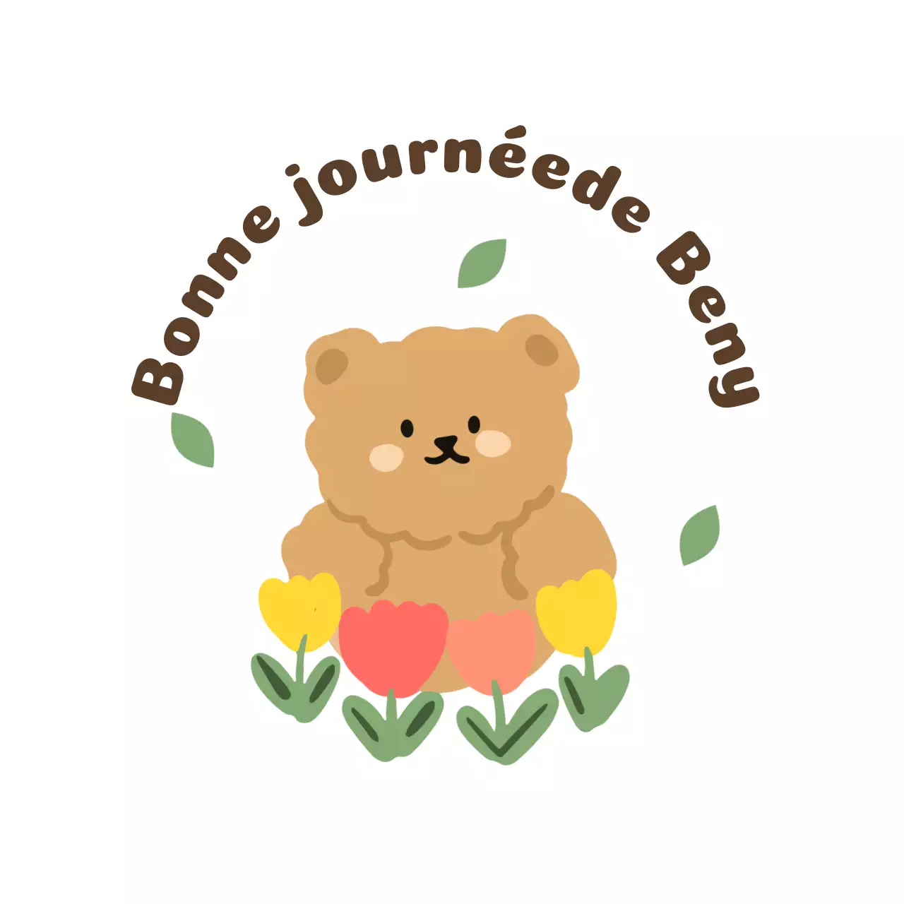 Papier à lettres avec fleurs et ours en peluche mignon