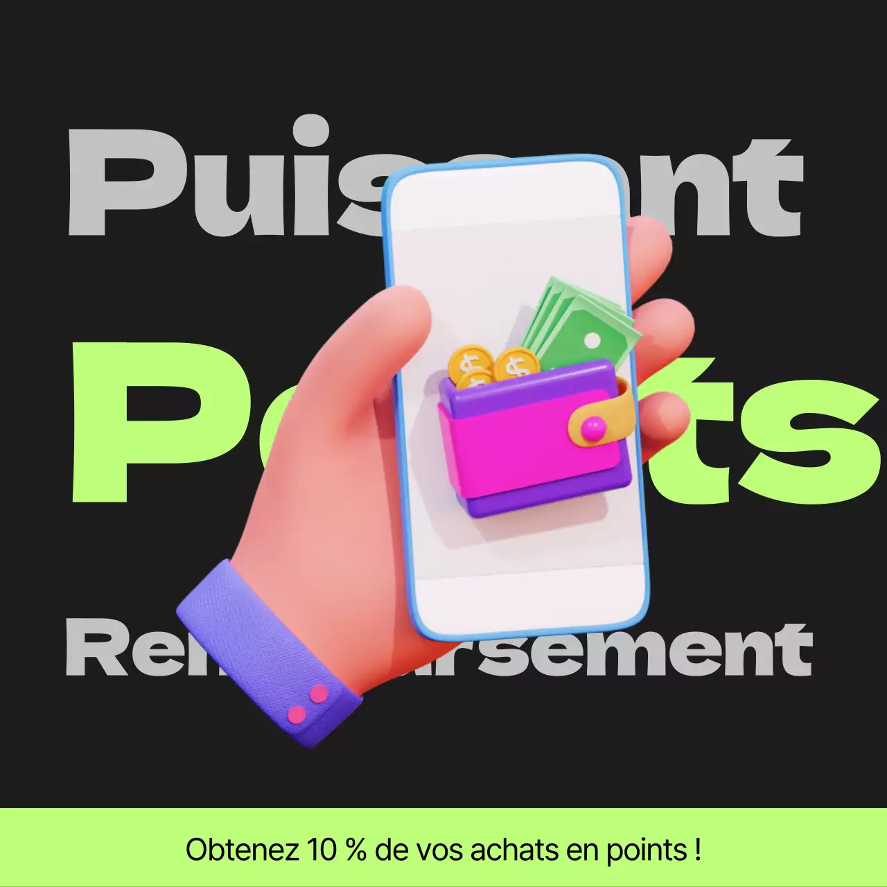Poste de paiement des points Cyberpunk en noir et vert lime