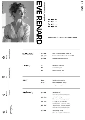 Lettre de motivation pour un CV de designer moderne en blanc