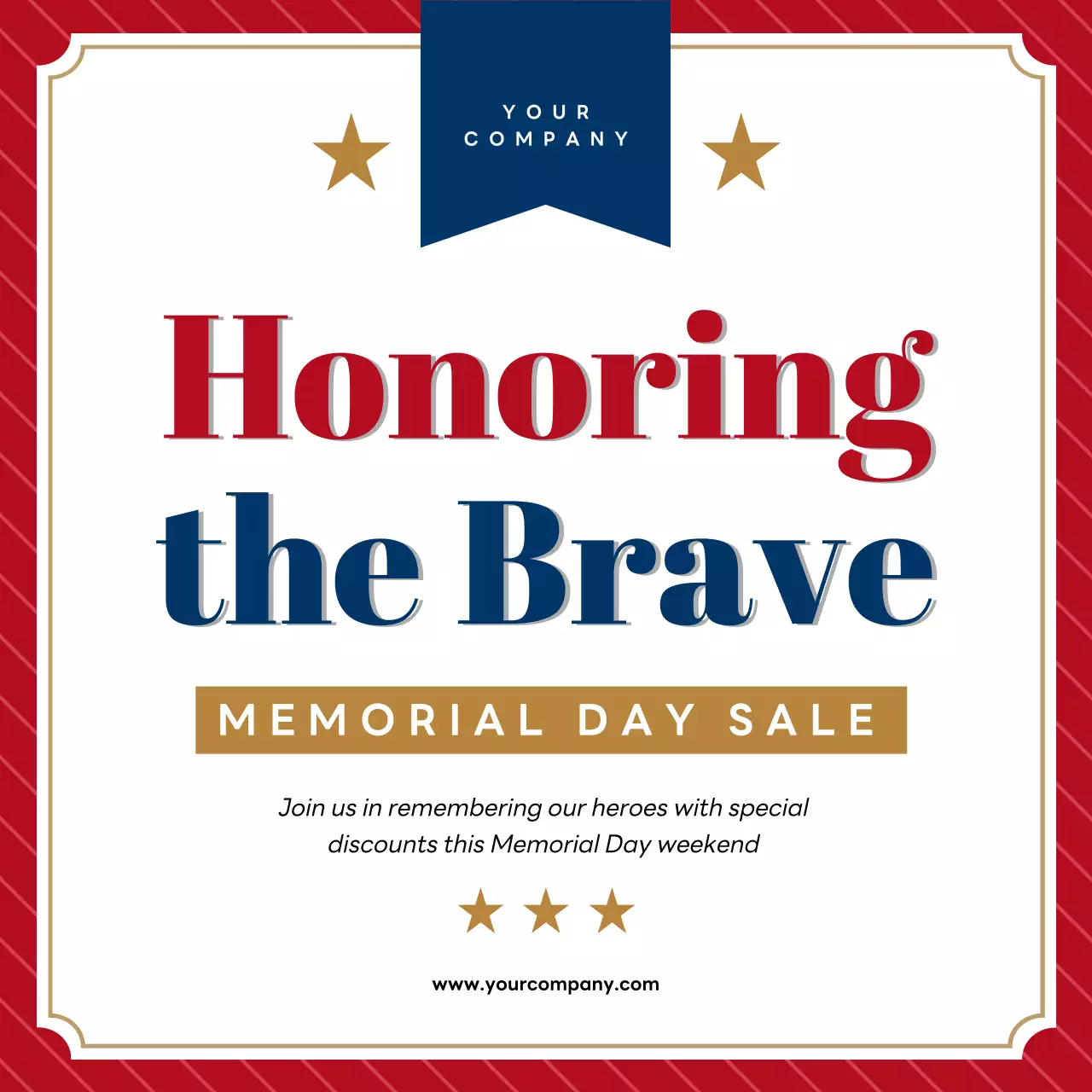 Red Classic Memorial Day Promotion Social Media Post