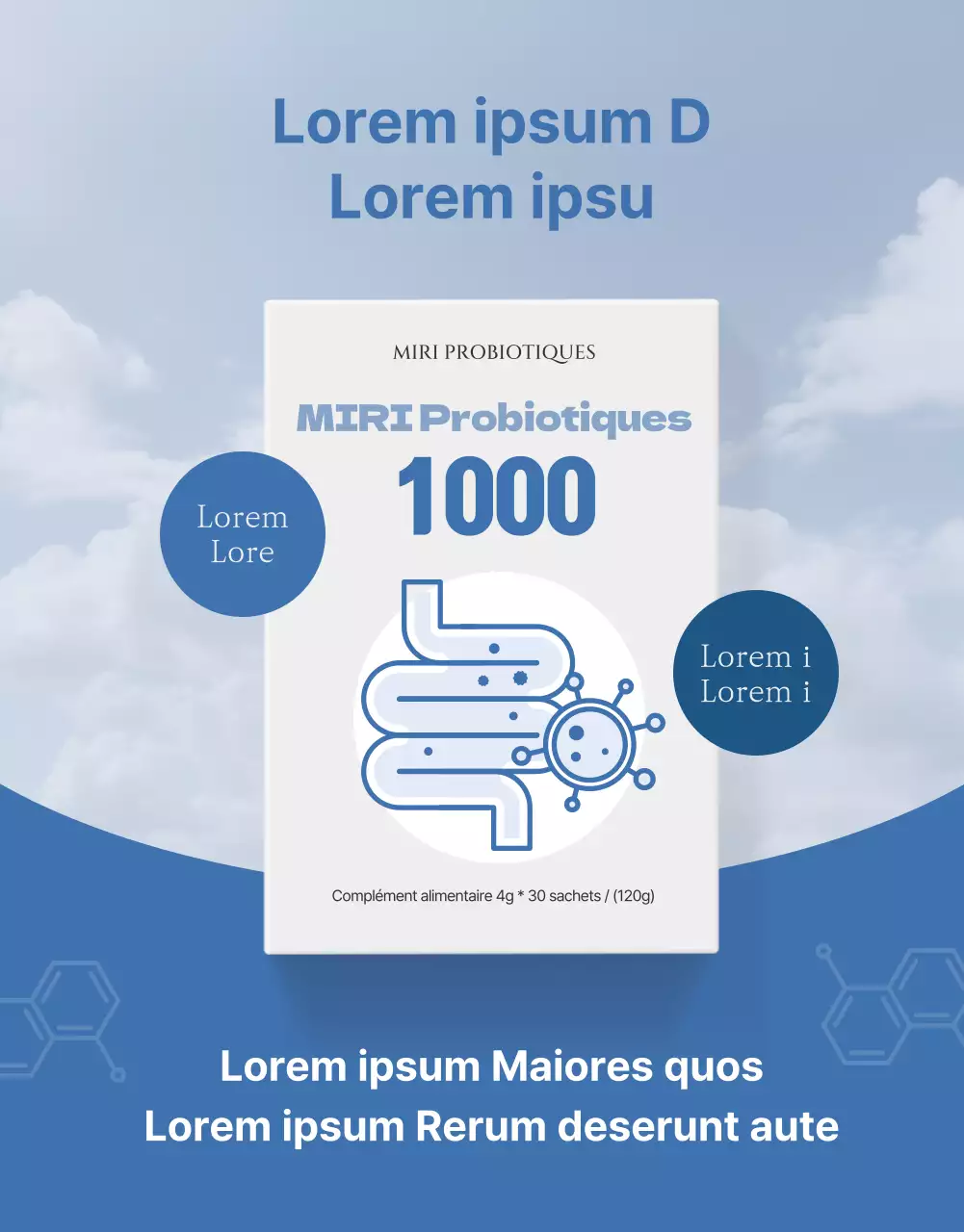 Briefing simple sur le lactobacillus en bleu marine et bleu clair