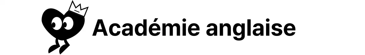 Un concept mignon d'académie de langue anglaise avec des personnages en forme de cœur