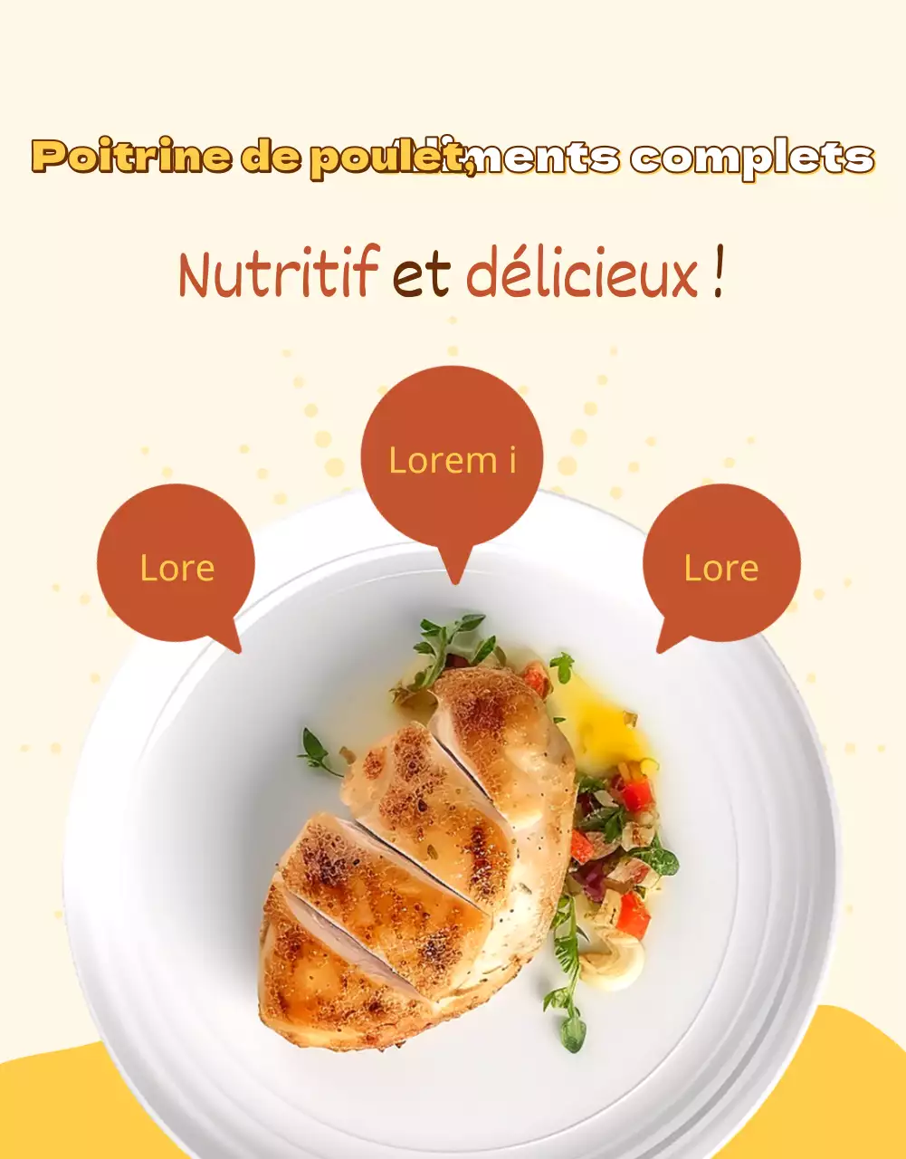 Promouvoir les produits à base de blanc de poulet jaune et brun