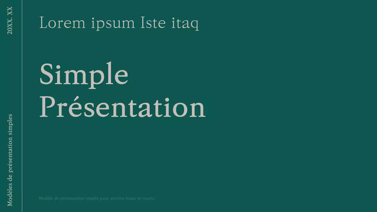 Une proposition de présentation simple en vert et beige