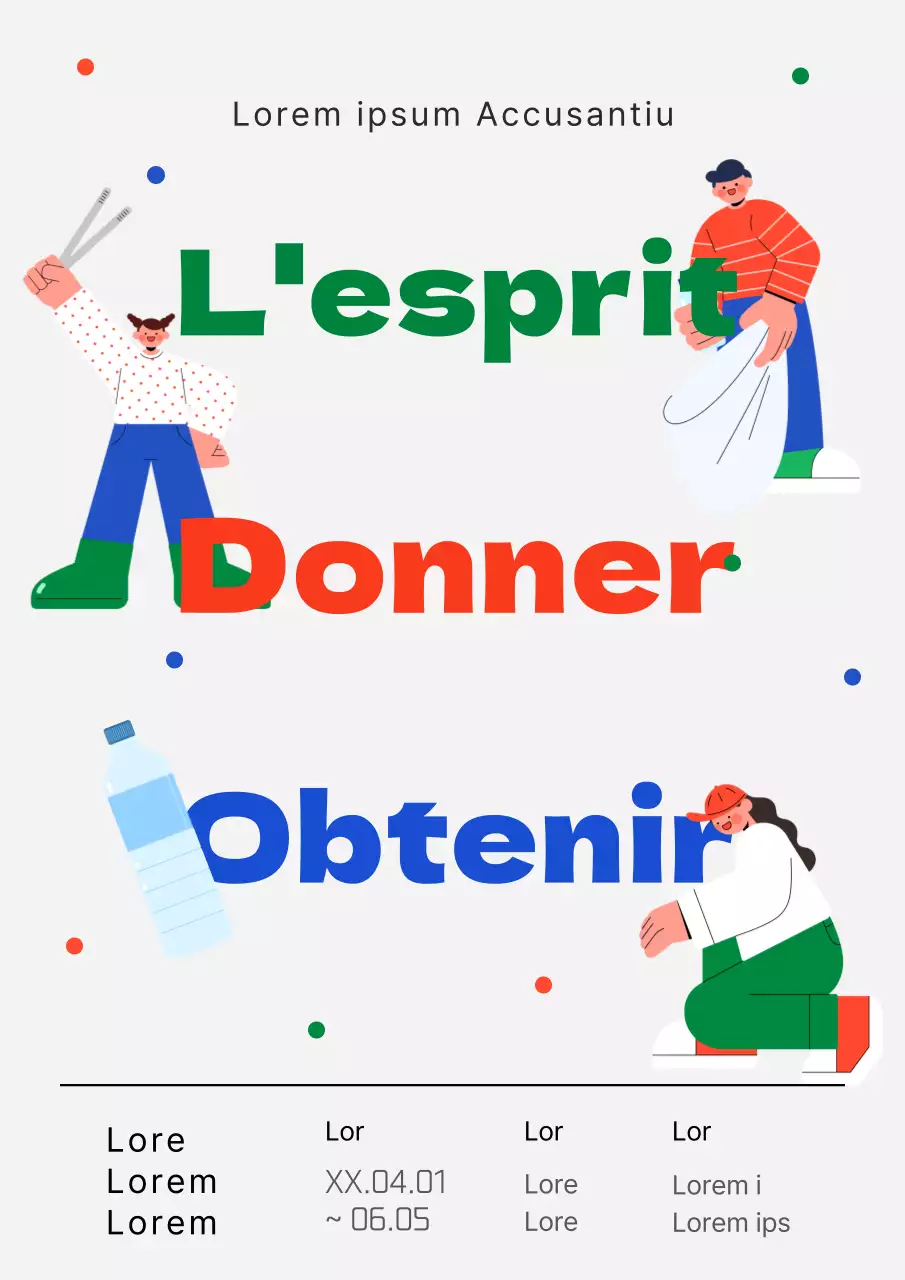 Guide de notre calendrier de volontariat vert et bleu