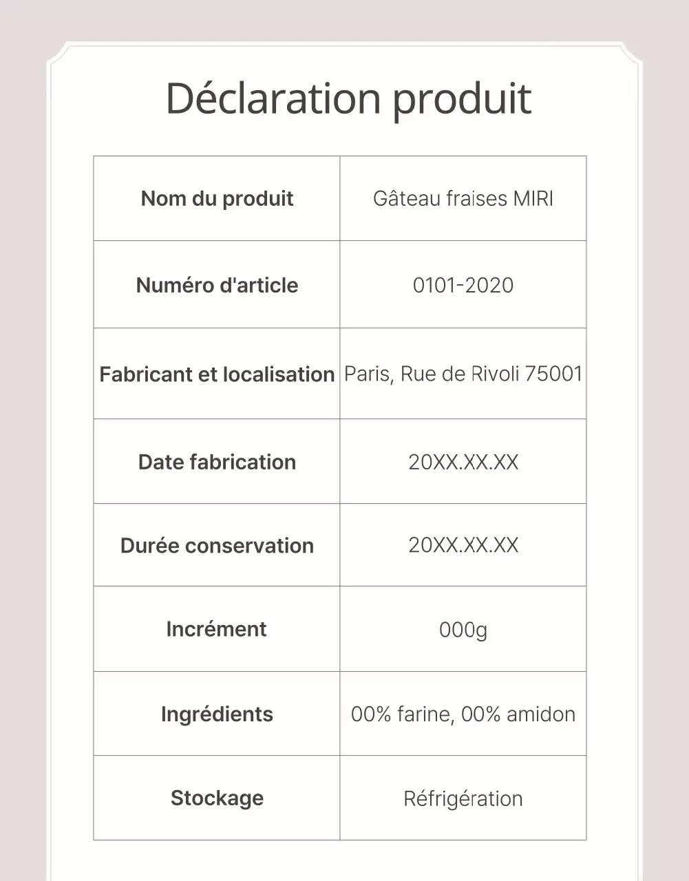 Promouvoir un gâteau de boulangerie classique en beige