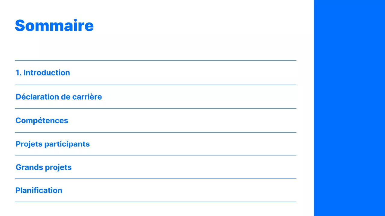 Portefeuille de carrière simple sur fond bleu