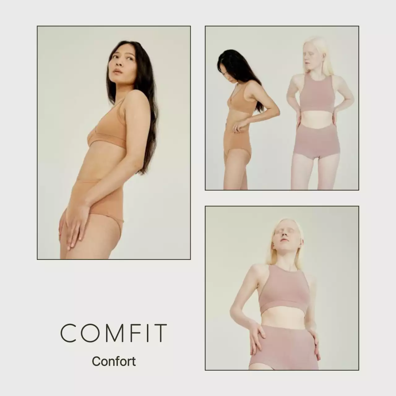 Publicité simple pour des sous-vêtements en blanc et chartreuse