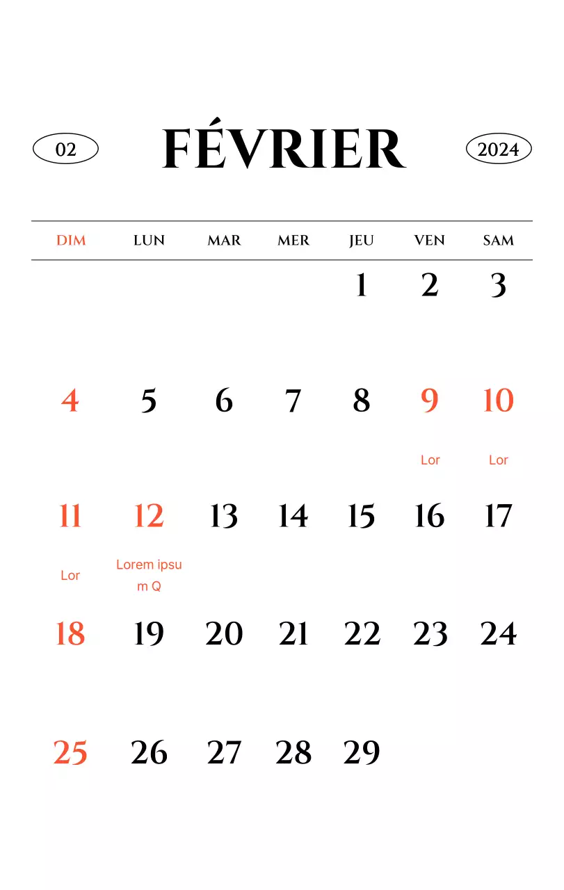 Calendrier mural de style simple avec concept de photographie de voyage émotionnelle en noir et blanc