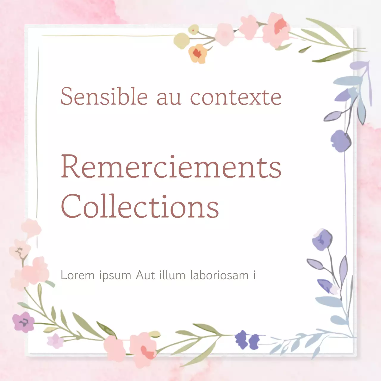 Un joli message de remerciement sur fond rose