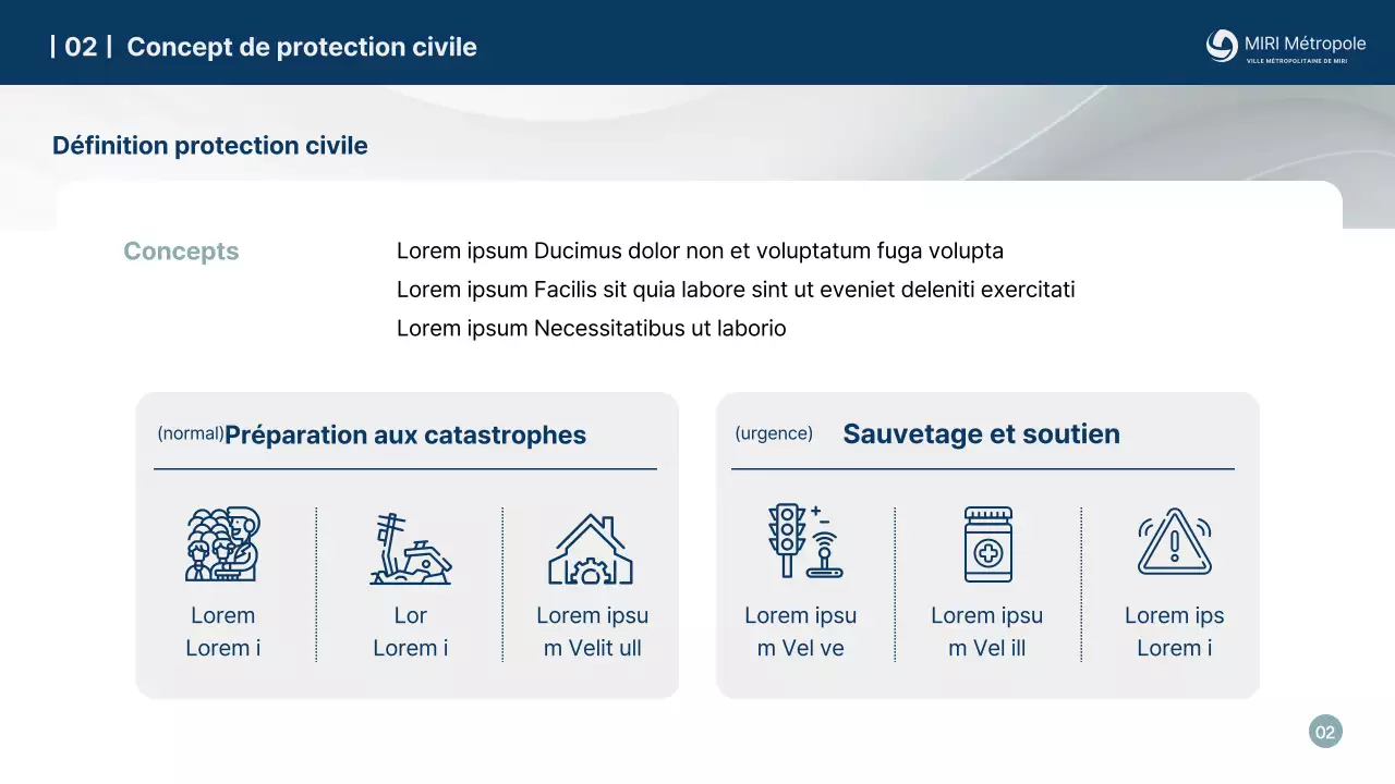 Formation à la protection civile simple et bleu marine