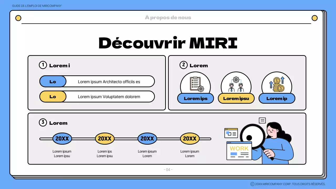 Matériel de formation pour le livre d'accueil bleu et jaune