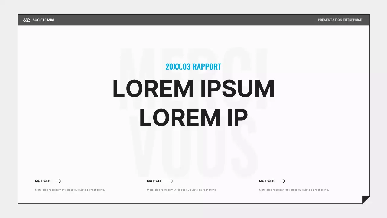 Une présentation commerciale simple en noir et bleu clair