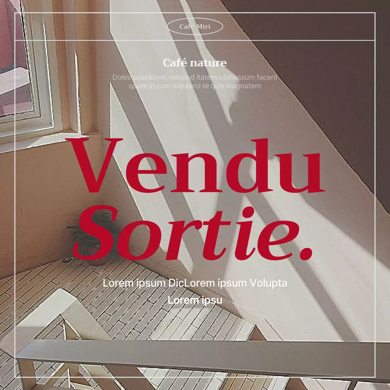 Annonce de café vintage en menthe et rouge