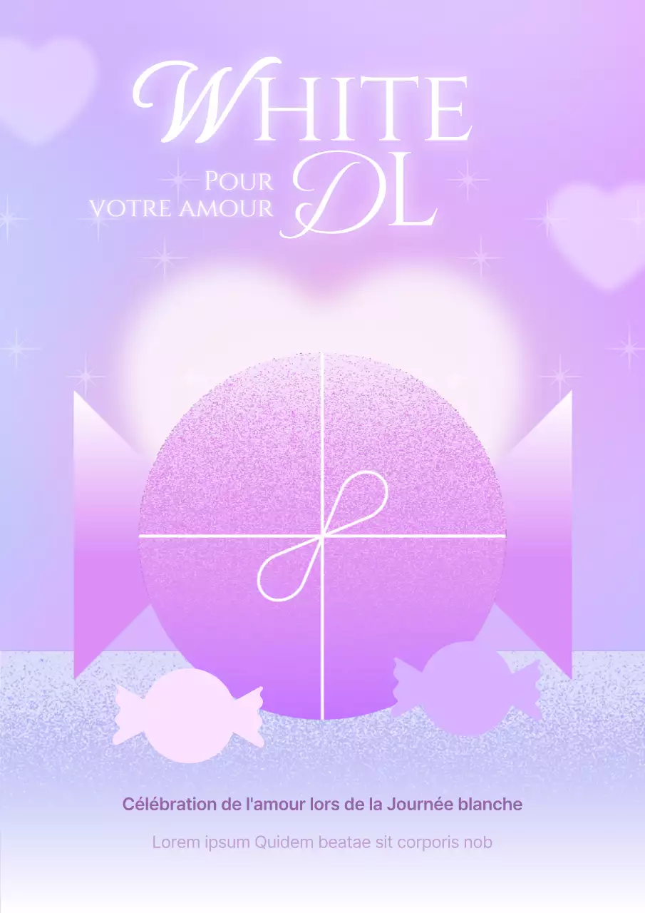 Flyer de réduction pour la Journée du blanc dégradé en violet