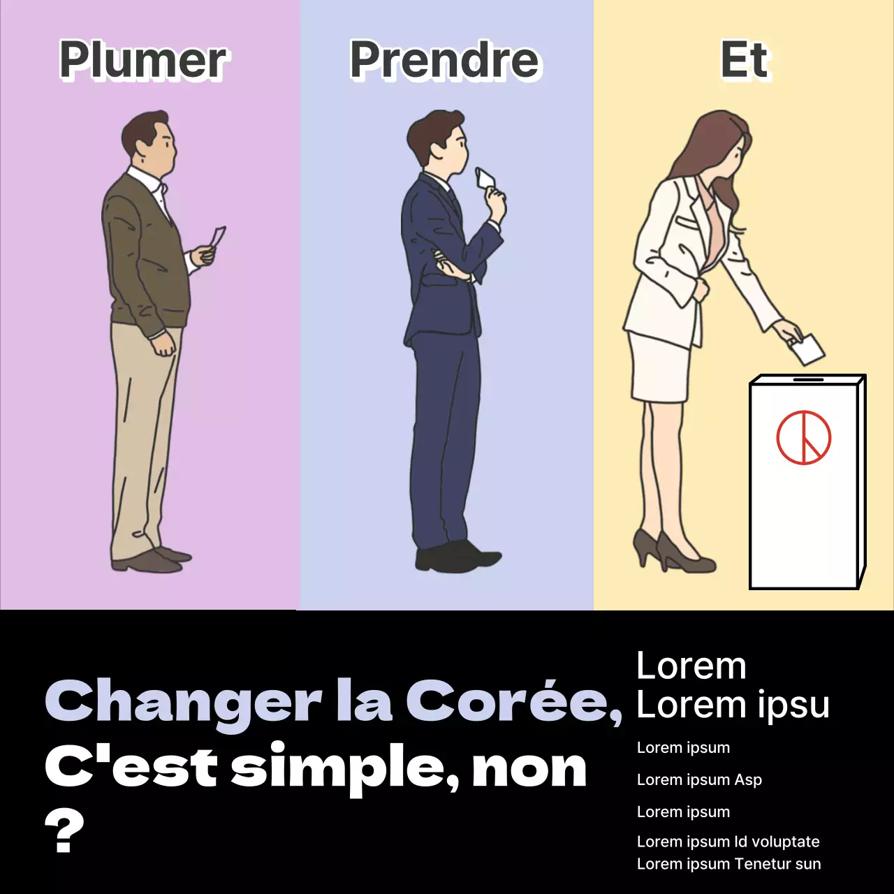 Annonce simple d'encouragement au vote en noir et mauve