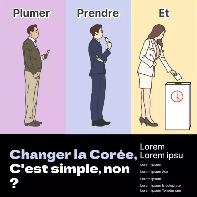Annonce simple d'encouragement au vote en noir et mauve