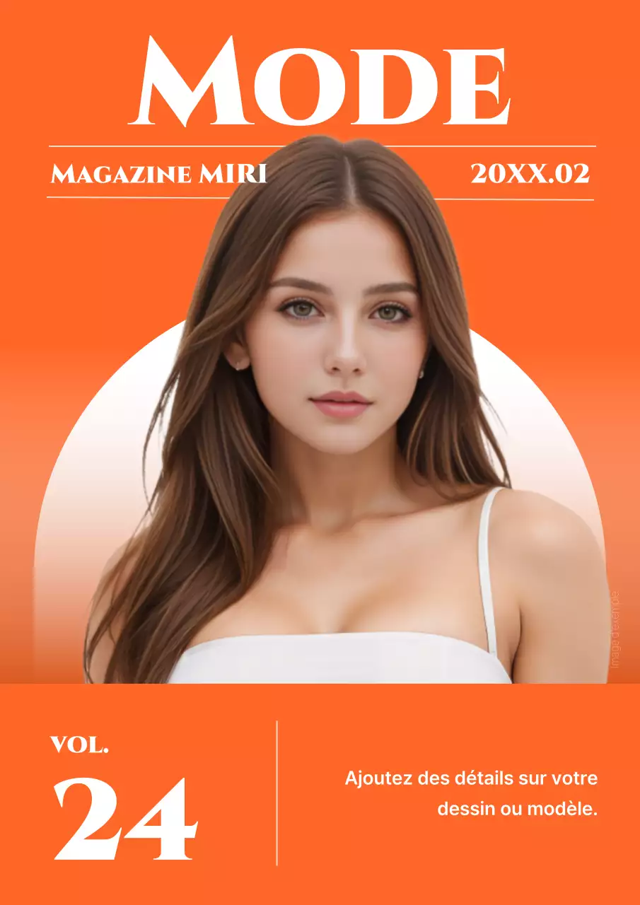 Couverture d'un luxueux magazine de mode en orange