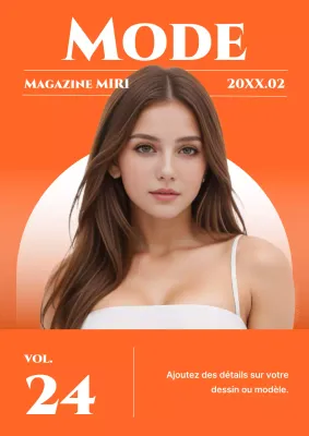 Couverture d'un luxueux magazine de mode en orange