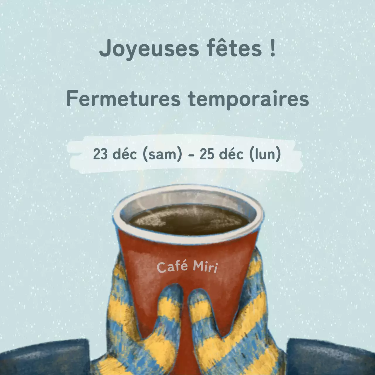 Un joli avis d'hiver en bleu clair