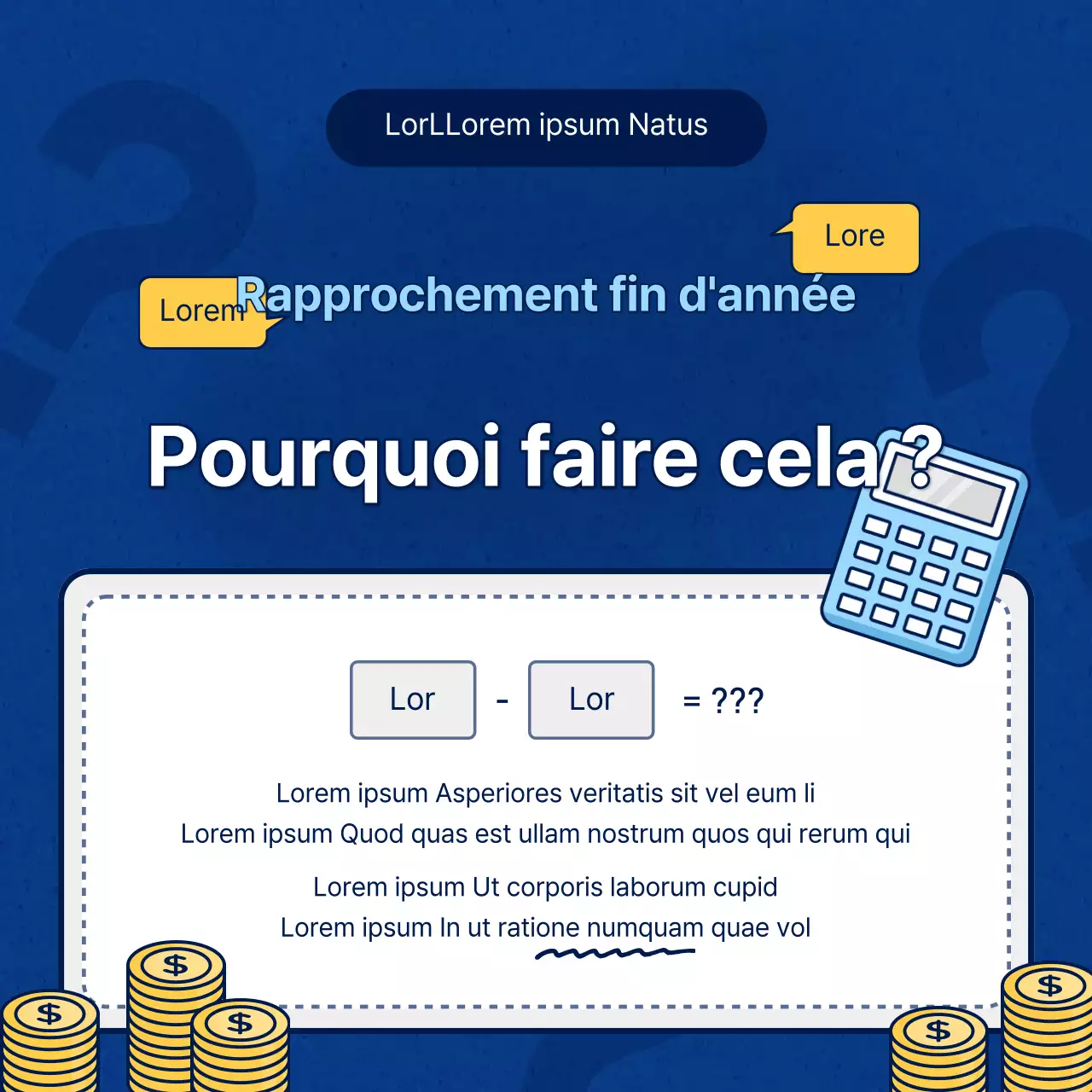 Comptabilité de fin d'année simple en bleu clair et bleu marine