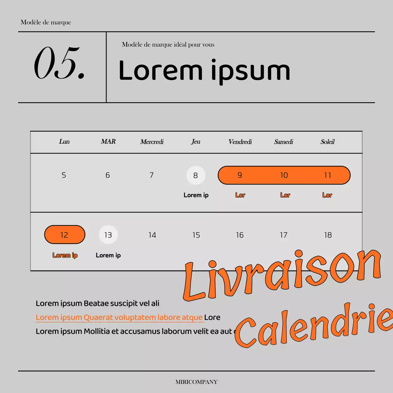 Un dossier de marque simple en gris et orange