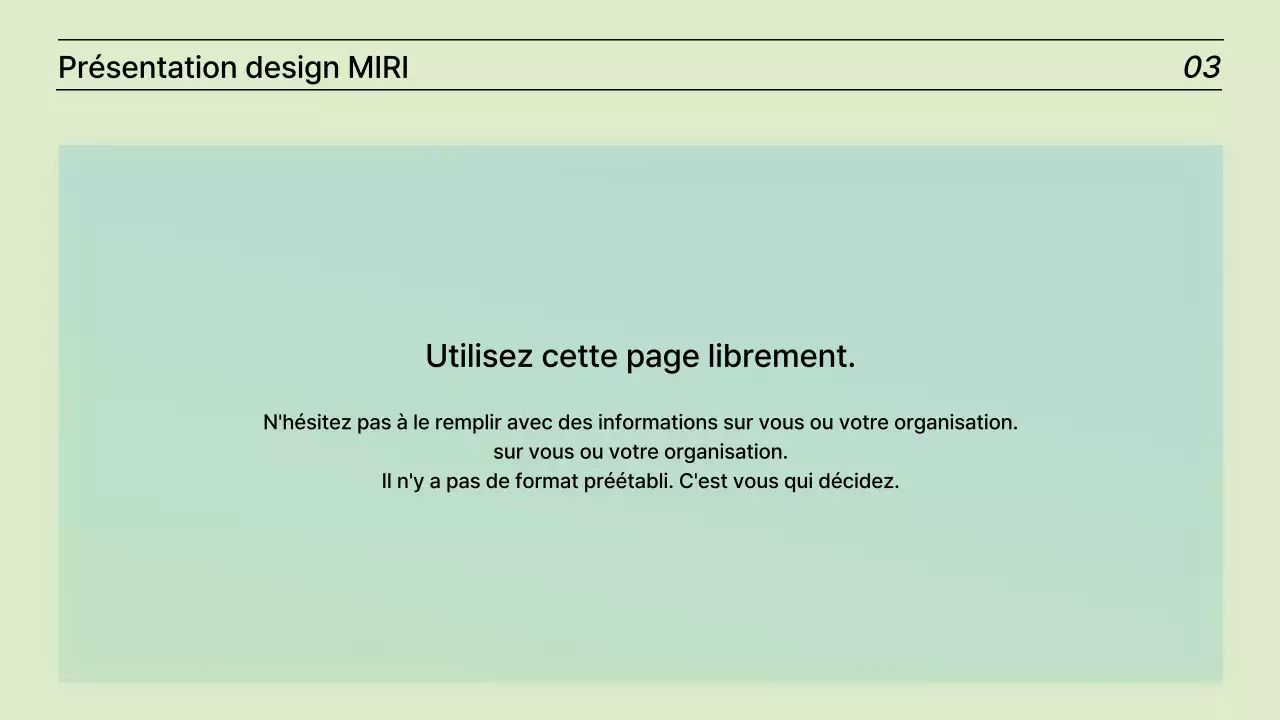 Un rapport de présentation simple, de couleur vert tilleul