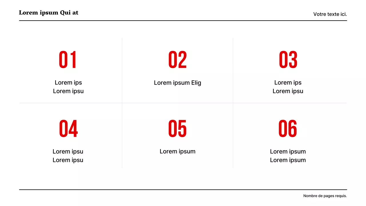 Une présentation de base en rouge et gris