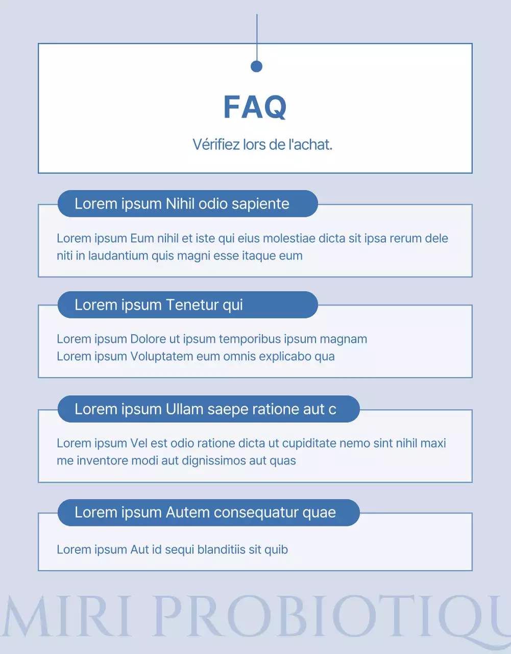 Briefing simple sur le lactobacillus en bleu marine et bleu clair