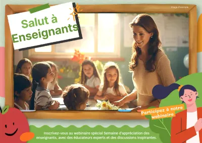 Invitation à un webinaire pour la Journée des enseignants (vert et rouge)