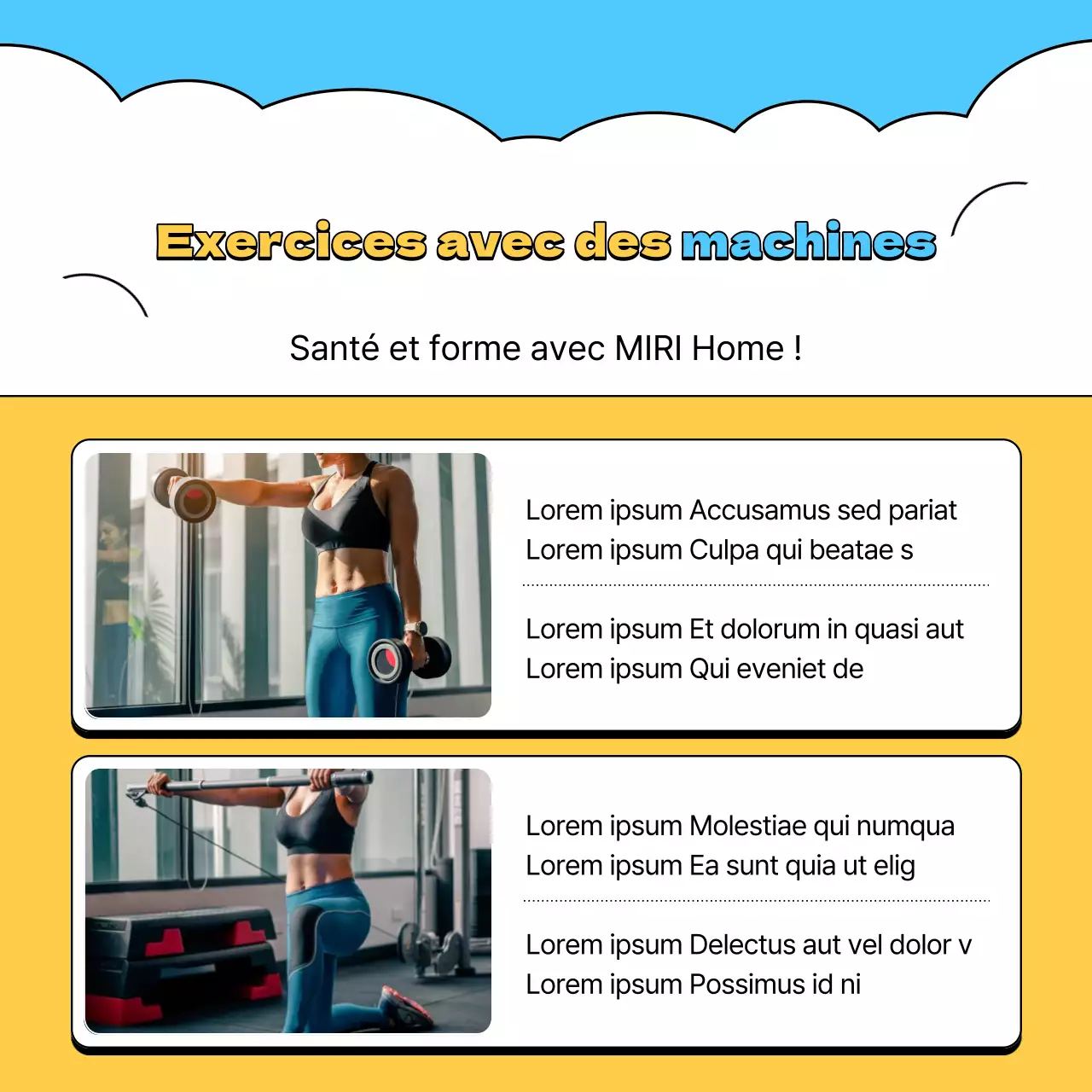 Recrutez des supporters pour vos séances d'entraînement à domicile grâce à ce motif bleu clair et jaune.