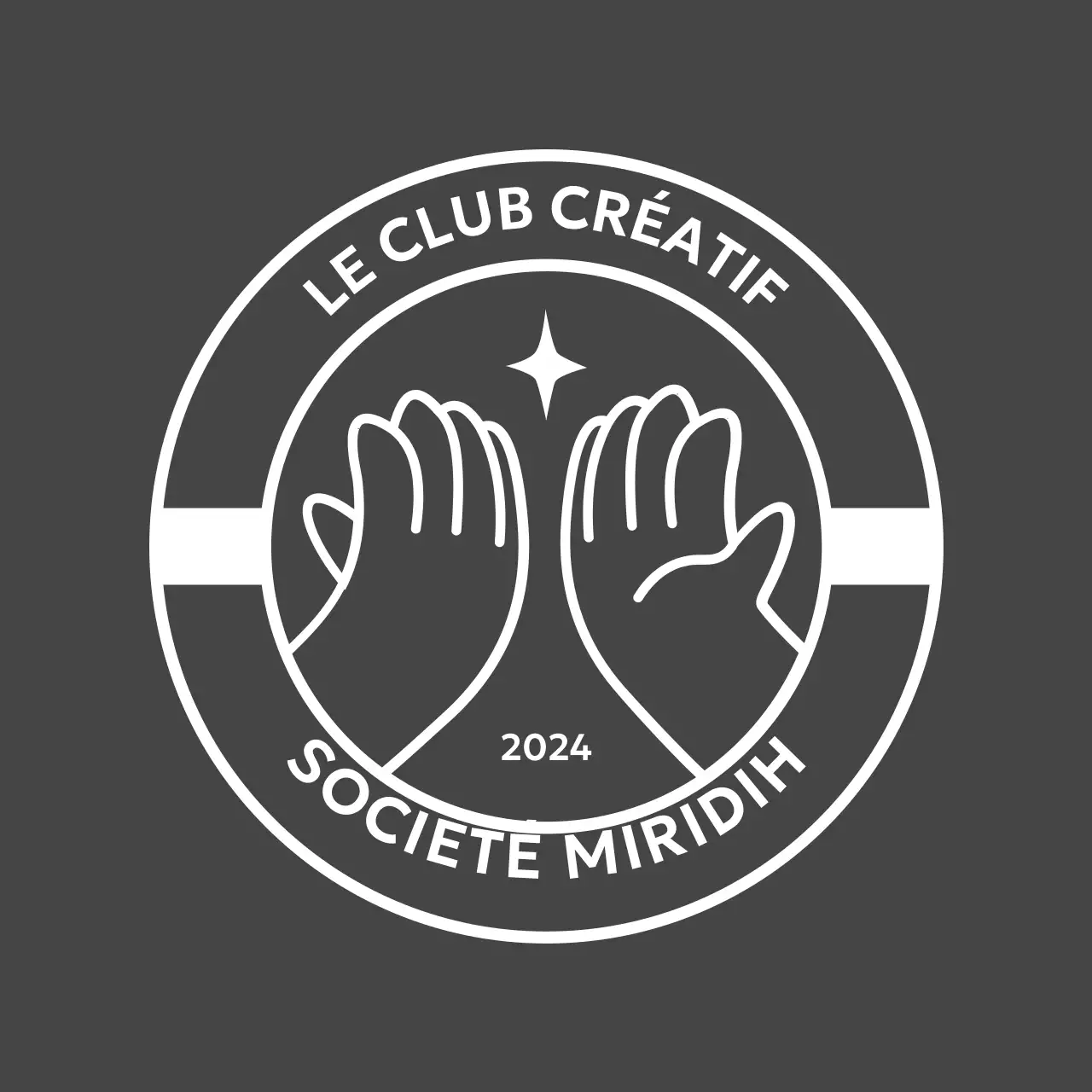 Logo estampillé avec des mains qui se donnent la main